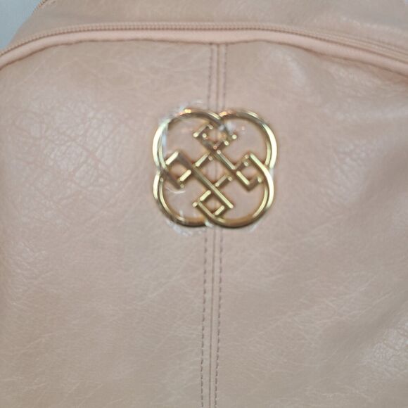 New DAISY FUENTES Blush Faux Lather Double Zip Around Backpack $98 - Picture 2 of 10